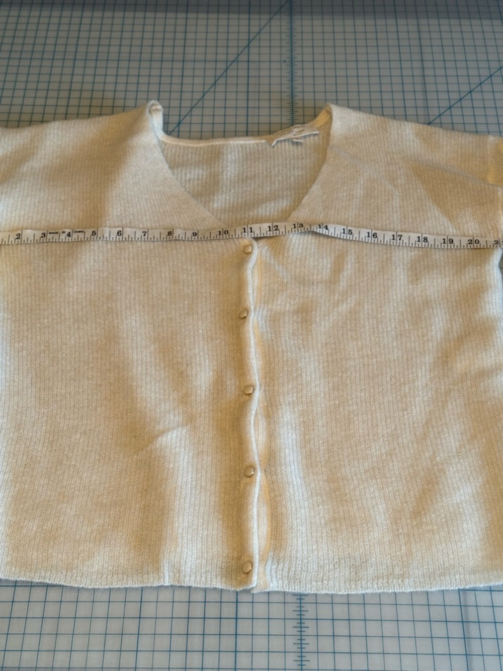 Sezane Cream V-Neck Button-Front Knit Cardigan - Picture 2 of 4